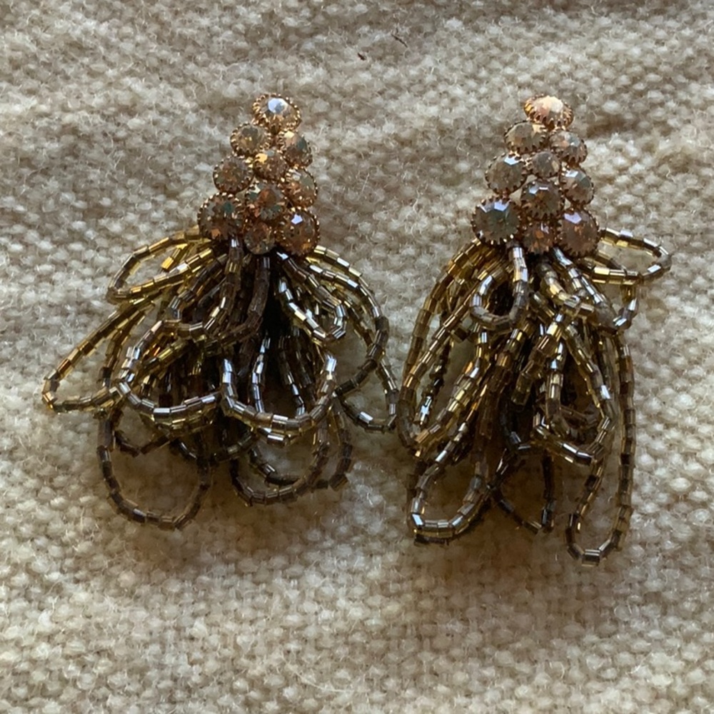 Beads & crystal dress drop earrings